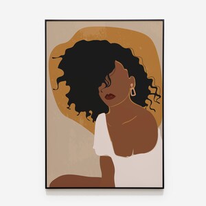 Black Woman Wall Art, African American Wall Art, African Woman Art, INSTANT DOWNLOAD, Black Girl Print, Fashion Print, Woman Illustration