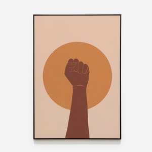 BLM Fist Wall Print, Abstract Art Print, INSTANT DOWNLOAD, Black Hands Poster, Hands Wall Print, Boho Hands, Empowerment Print, African Art