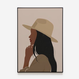 Black Woman Print, Black Girl Print, INSTANT DOWNLOAD, African American Woman Art, Black Girl Illustration, Melanin Print, Boho Woman Art
