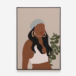Black Woman Wall Art, Fashion Print, Durag Art, African Woman Art, INSTANT DOWNLOAD, Black Girl Print, Fashion Print, Woman Illustration