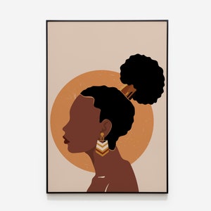 African Woman Wall Art, African American Wall Art, African Woman Art, INSTANT DOWNLOAD, Black Girl Print, Fashion Print, Woman Illustrations