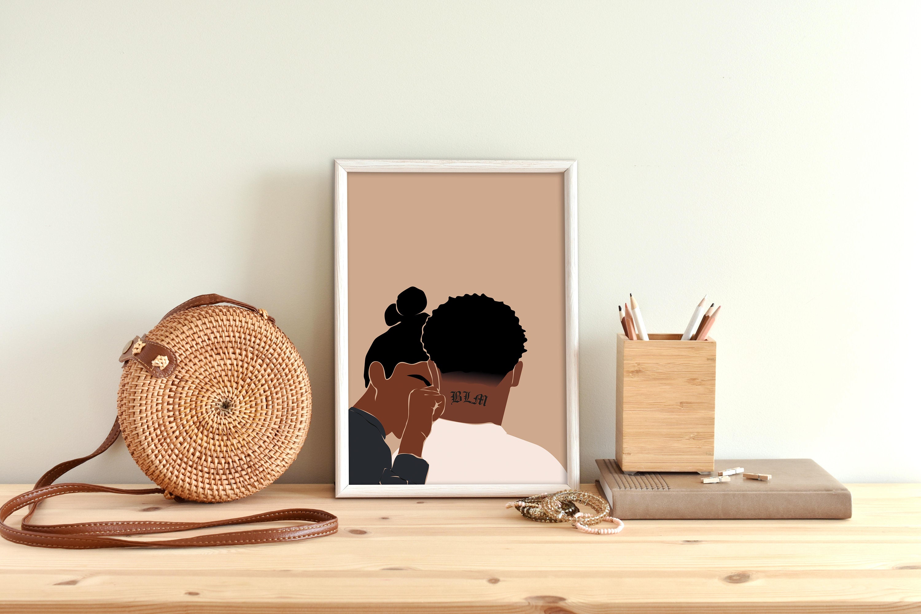 Black Couple Wall Art BLM Poster BLM Art African Wall Art Etsy