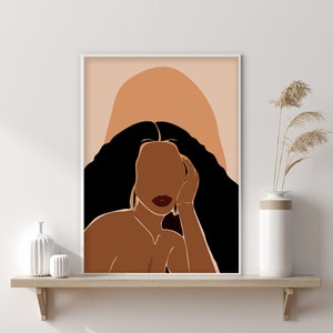 Black Woman Wall Art, African American Wall Art, African Woman Art, INSTANT DOWNLOAD, Black Girl Print, Printable Wall Art image 5