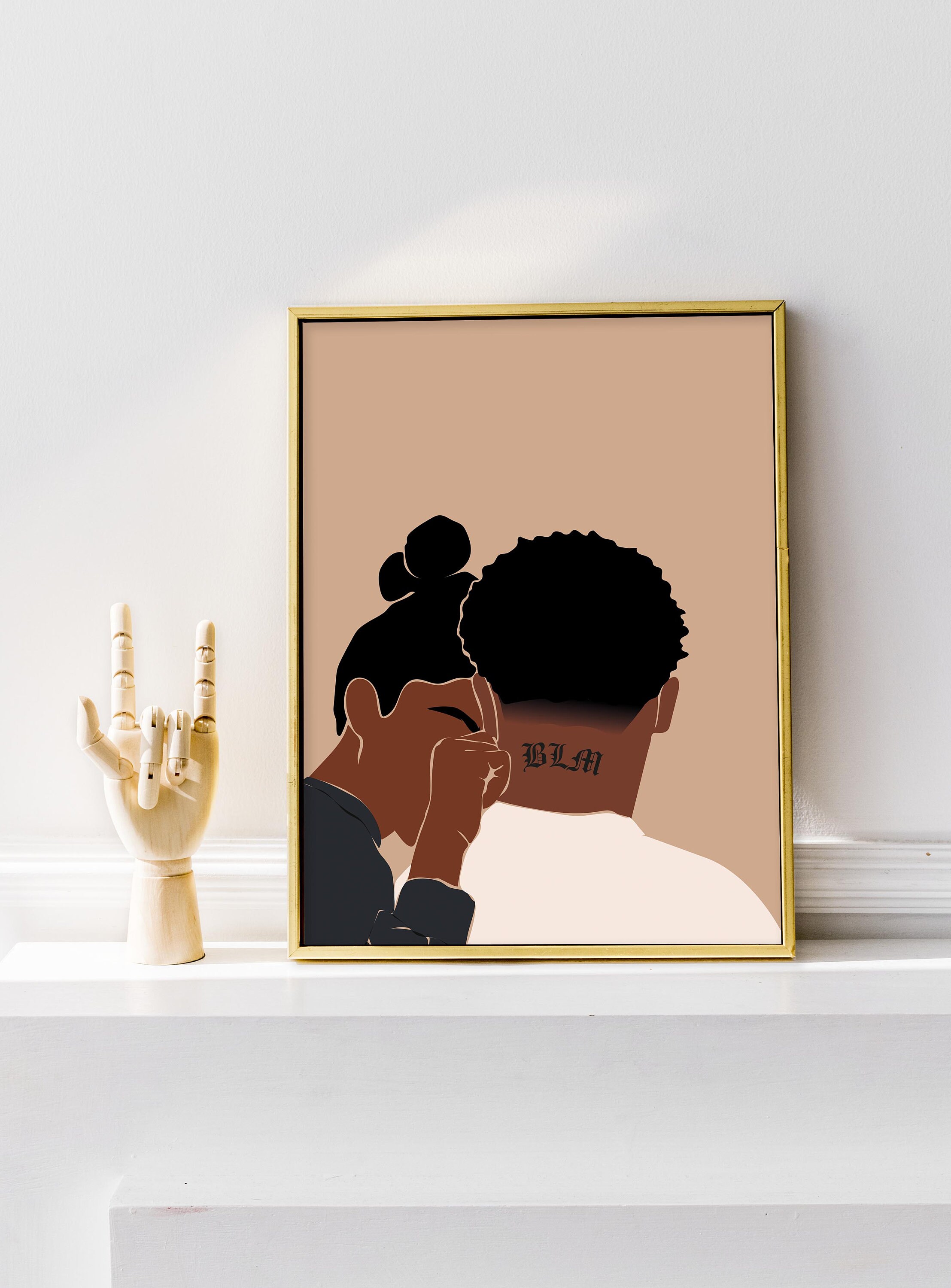Black Couple Wall Art BLM Poster BLM Art African Wall Art Etsy