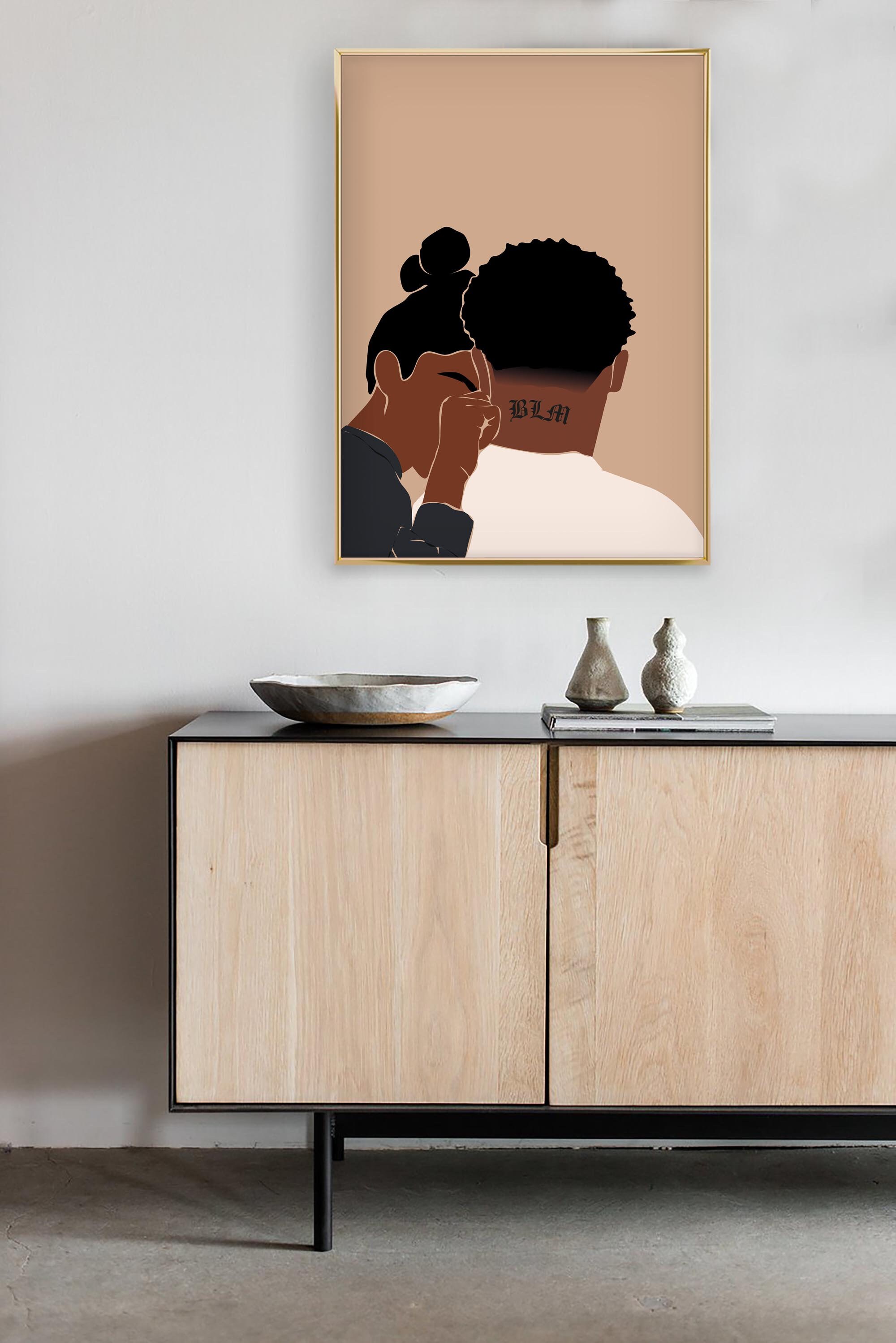 Black Couple Wall Art BLM Poster BLM Art African Wall Art Etsy