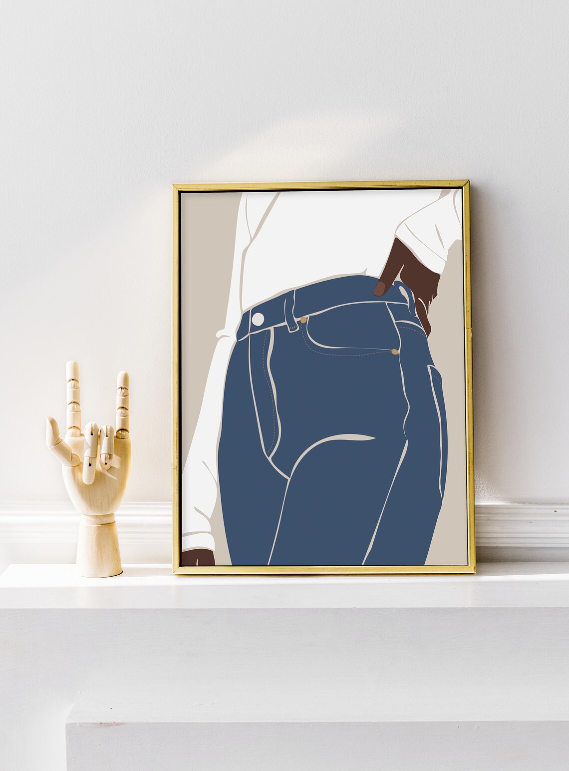 Blue Jeans Abstract Art Print Fashion Print INSTANT Etsy France
