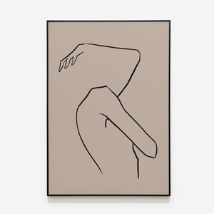 Minimal Female Line Art Print, Woman Figure Art Print, Body Line Illustration, Printable Neutral Color Art, Minimal Line Illustration Woman