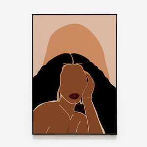 Black Woman Wall Art, African American Wall Art, African Woman Art, INSTANT DOWNLOAD, Black Girl Print, Printable Wall Art image 1