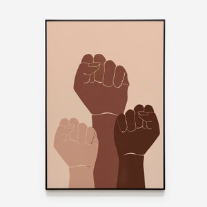BLM Fists Wall Print, Abstract Art Print, INSTANT DOWNLOAD, Black Hands Poster, Hands Wall Print, Boho Hands, Empowerment Print, African Art