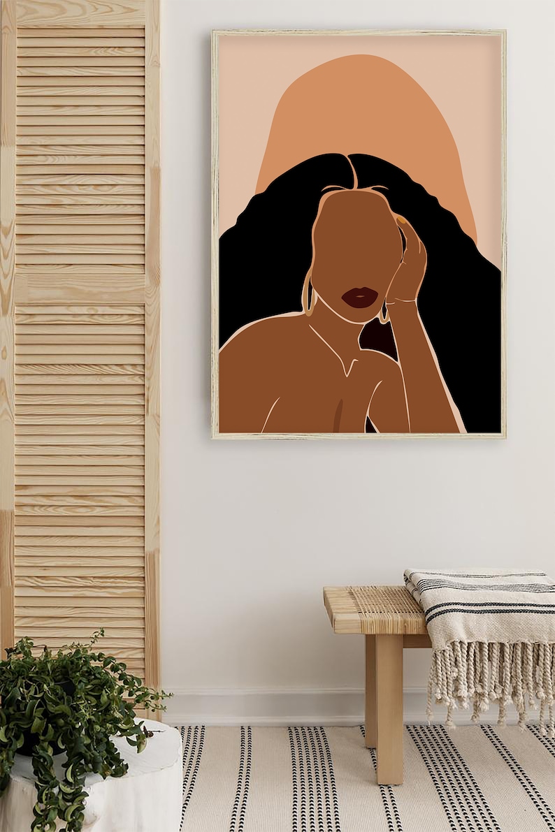 Black Woman Wall Art, African American Wall Art, African Woman Art, INSTANT DOWNLOAD, Black Girl Print, Printable Wall Art image 3