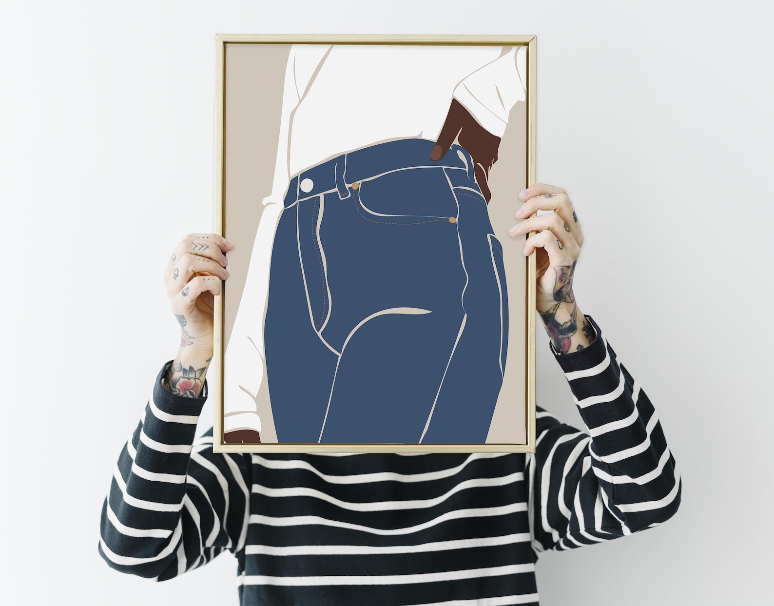 Blue Jeans Abstract Art Print Fashion Print INSTANT Etsy France