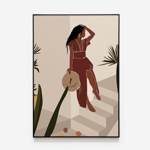 Black Woman Wall Art, INSTANT DOWNLOAD, African Woman Art, Female Portrait Print, Woman Illustration, Black Girl Wall Art, Black Women Print