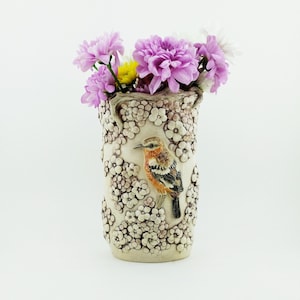 Ceramic Vase. Handmade Vase. Vase with Birds. Vase with Flower. Decorative Vase. Floral Vase. Flower Vase. Pottery Vase. Home Decor.