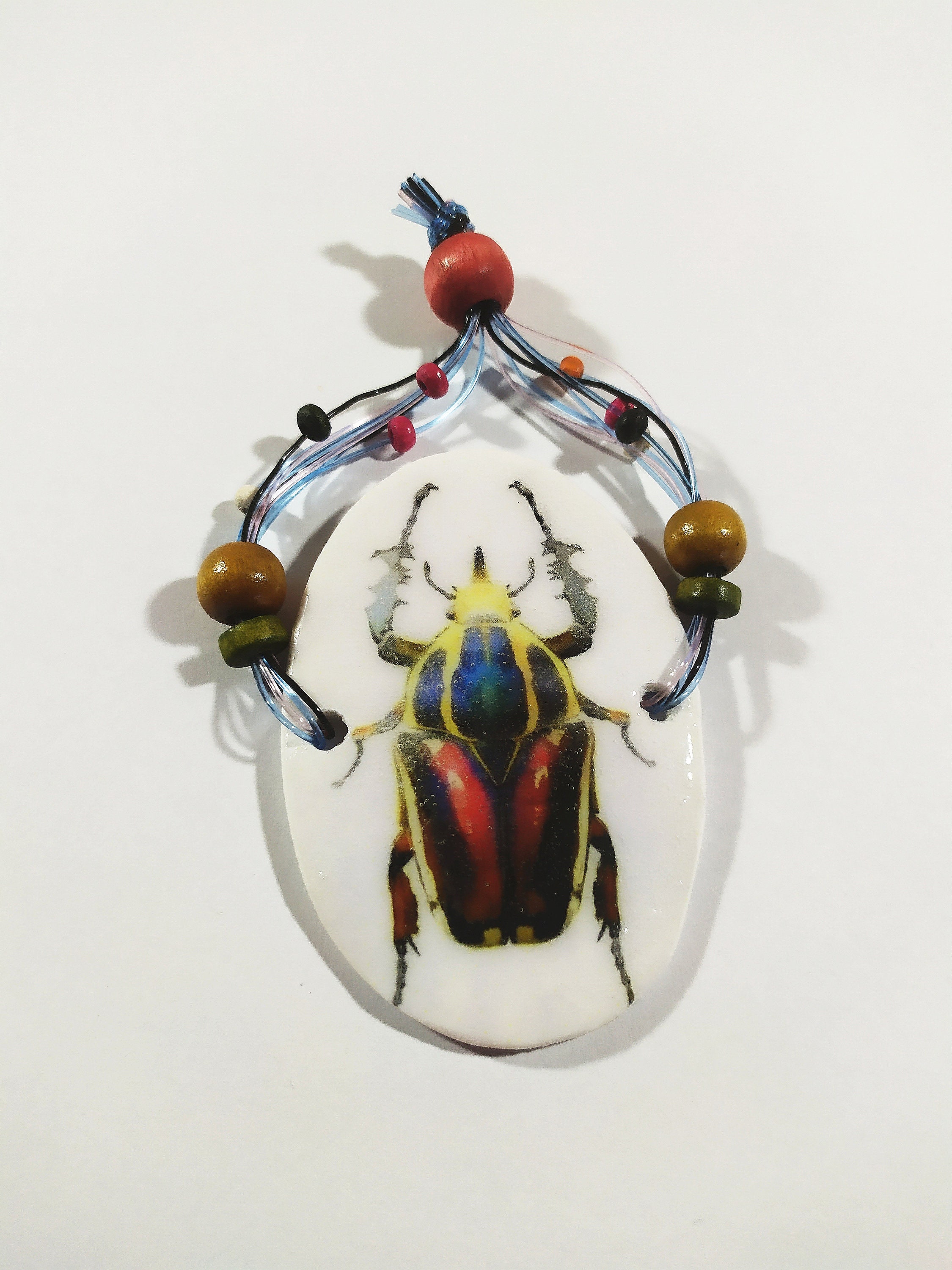 Beetle bracelet. Bug bracelet. Insect jewelry. Beads bracelet. Etsy