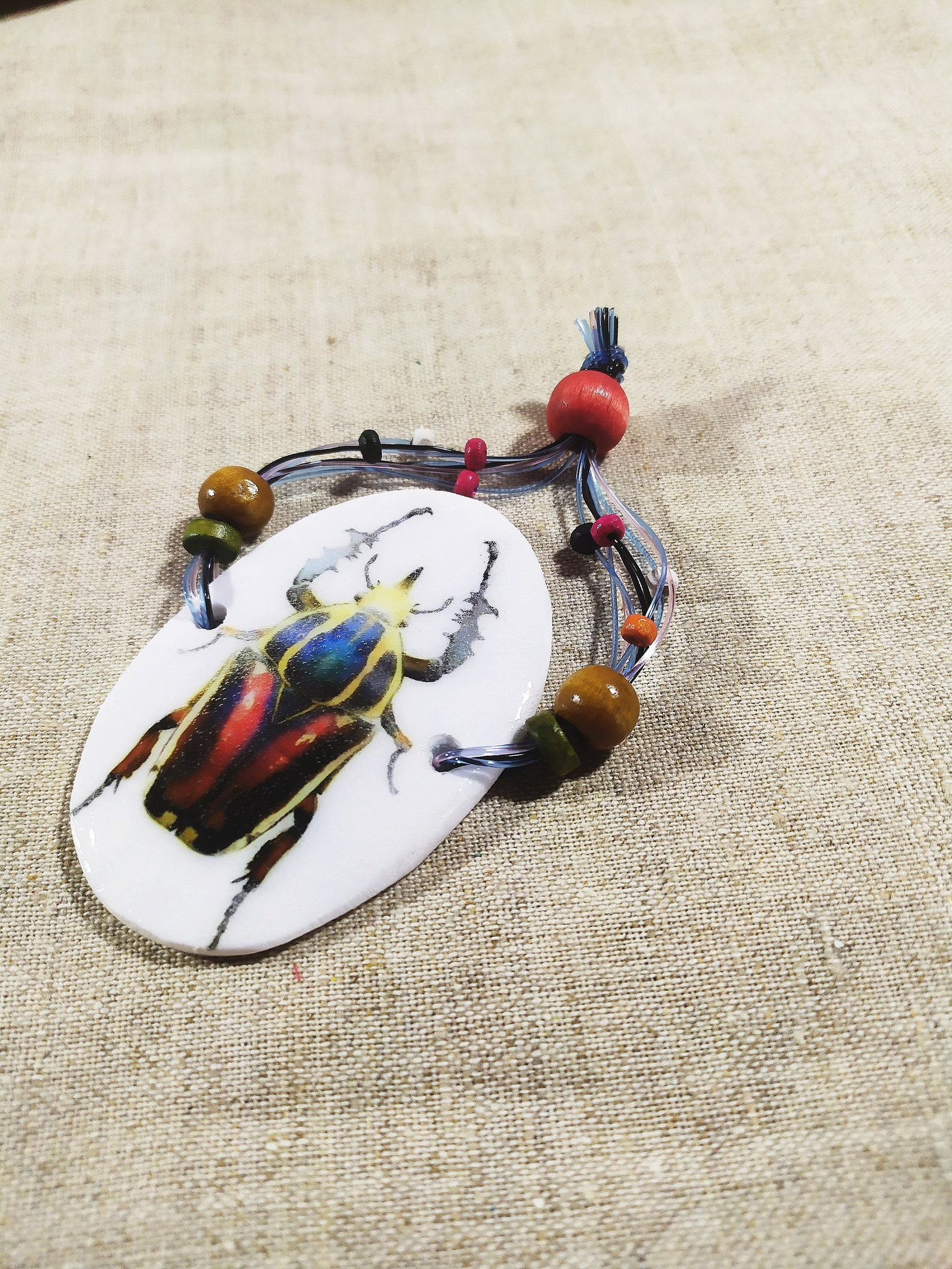 Beetle bracelet. Bug bracelet. Insect jewelry. Beads bracelet. Etsy