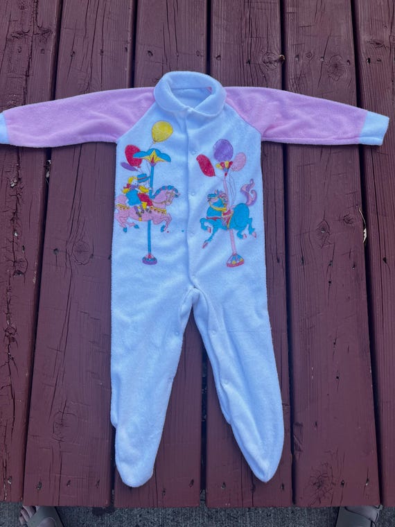 Vintage 3-6 month circus baby pajamas, 3-6 month baby pajamas, baby girl pajamas, 3-6 month girl clothes, vintage 3 month baby pajamas, pjs.
