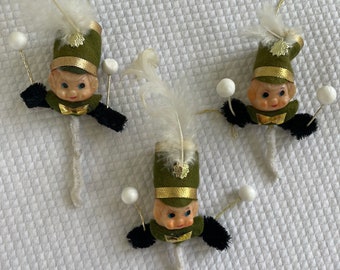 Vintage Elf Ornaments, Vintage Ornaments, Vintage Elves, Vintage Drummer Boy Ornaments, Vintage Christmas Decor. Christmas, Ornaments.