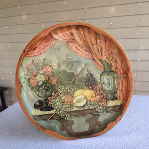 Vintage Orange Wall Decor, Fall Decor, Vintage Orange Serving Platter, Autum Decor, Vintage Fall Decor, Halloween Decor, Retro Wall Decor.