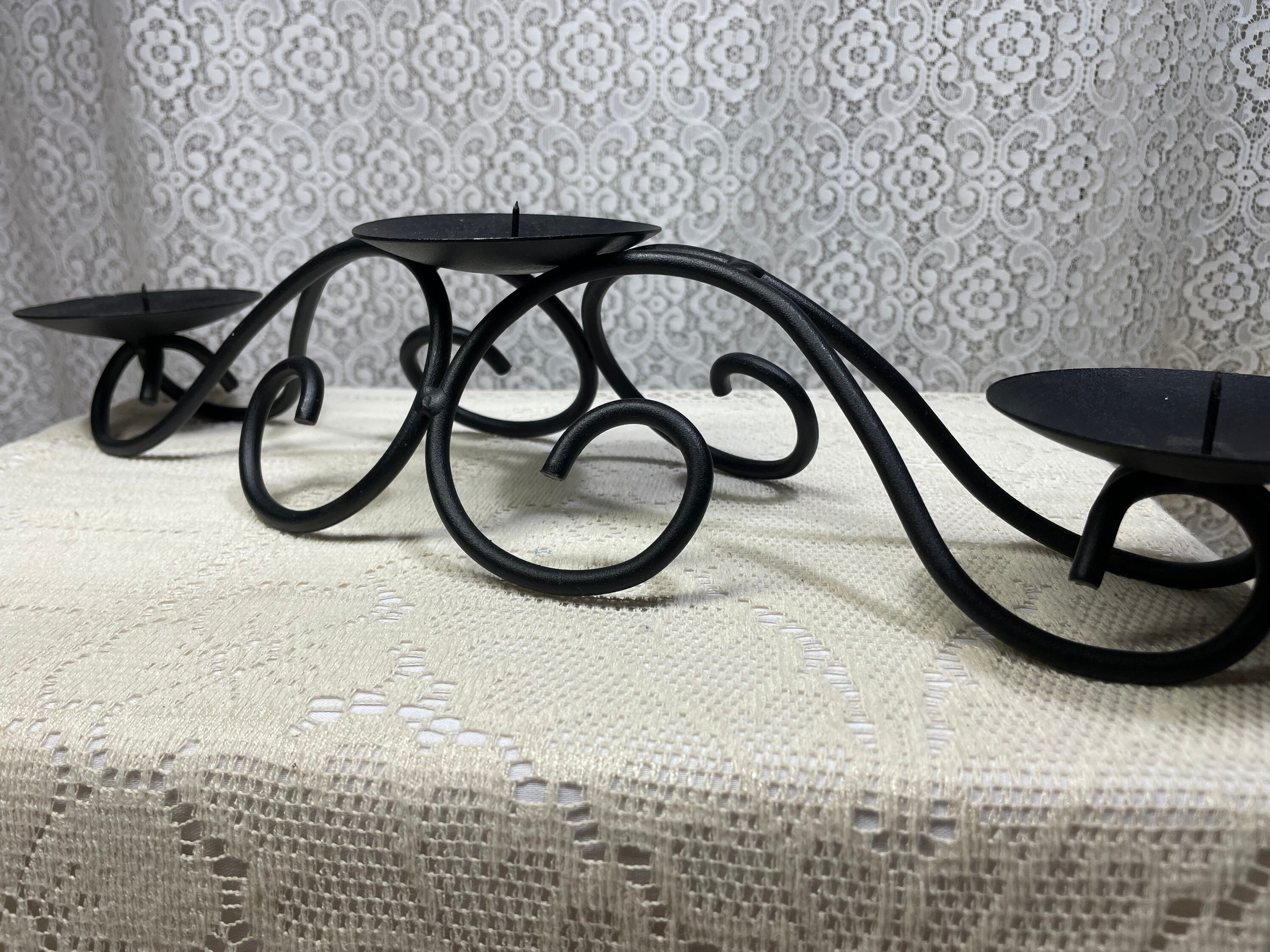 Vintage Black Metal Candelabra Fireplace Insert Vintage Etsy
