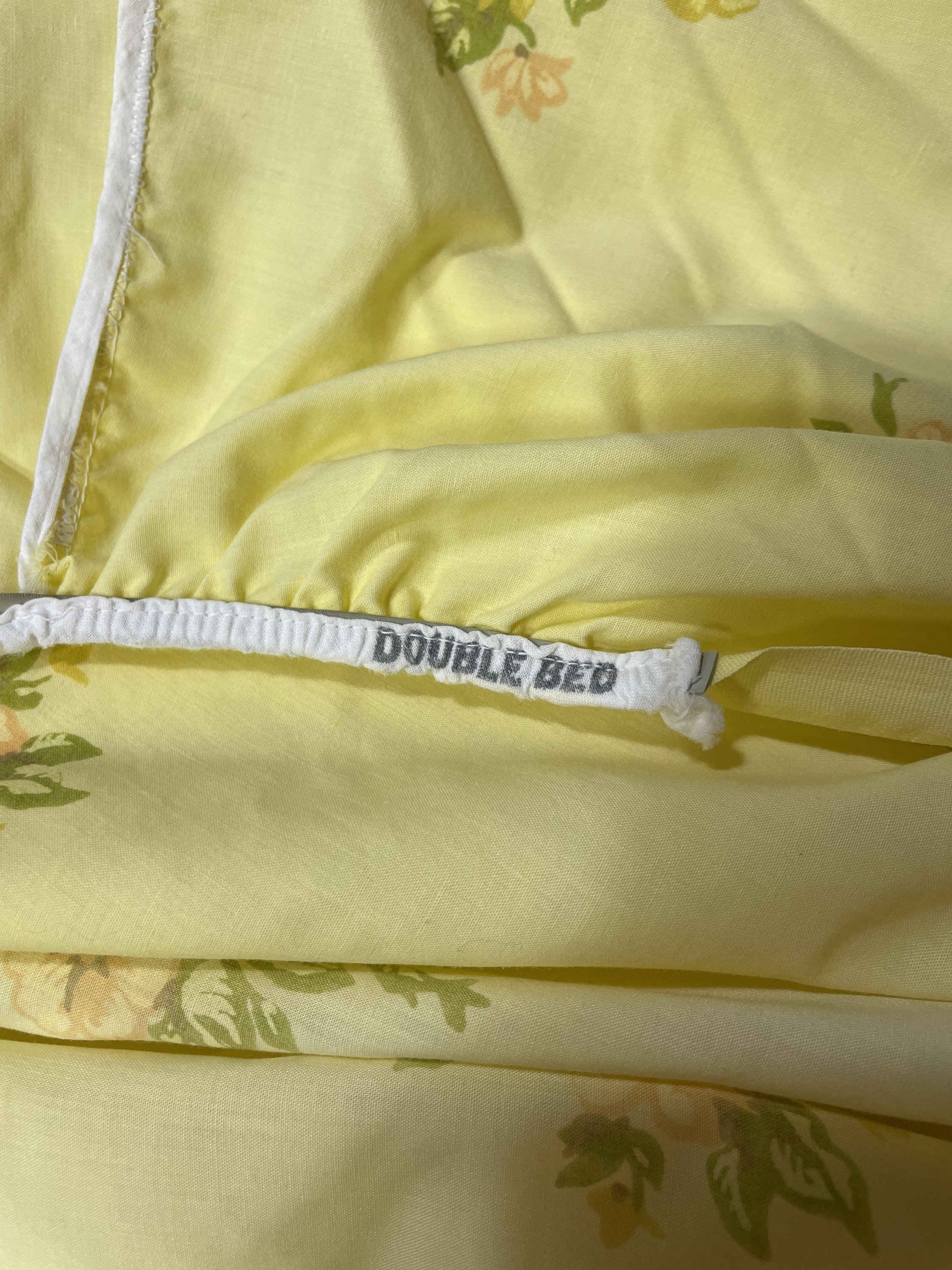 Vintage Full Fitted Yellow Floral Sheet Vintage Full Bed Etsy