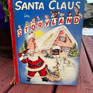 Mid Century Santa Claus In Story Land Childrens Book, Vintage Christmas Books, Kids Christmas Books, Children’s Christmas Books, Christmas