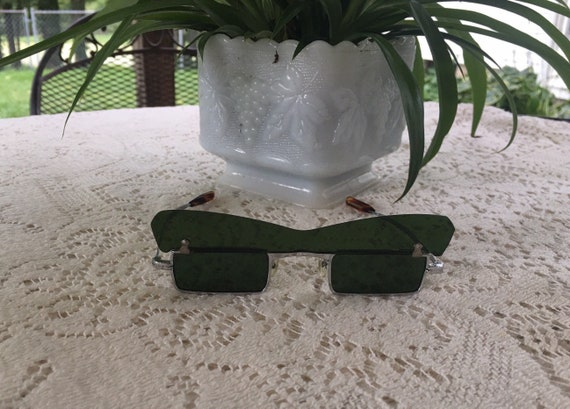 Rare Vintage John Lennon Sunglasses, Green Shade S