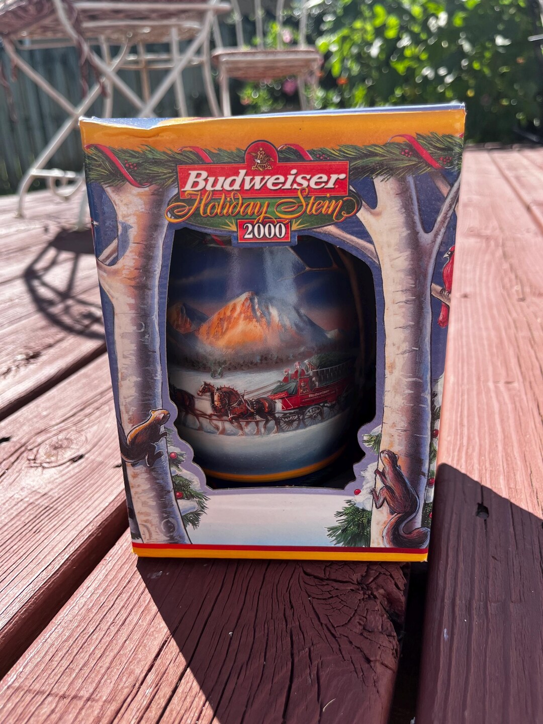 Vintage 2000 Budweiser Christmas Stein, Budweiser Steins