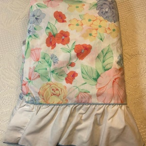 Vintage Full Blue Floral Sheet Set , Vintage Double Sheets, Vintage Sheets, Floral Sheets, Vintage Sheets, Full Sheet Set, Full sheets.