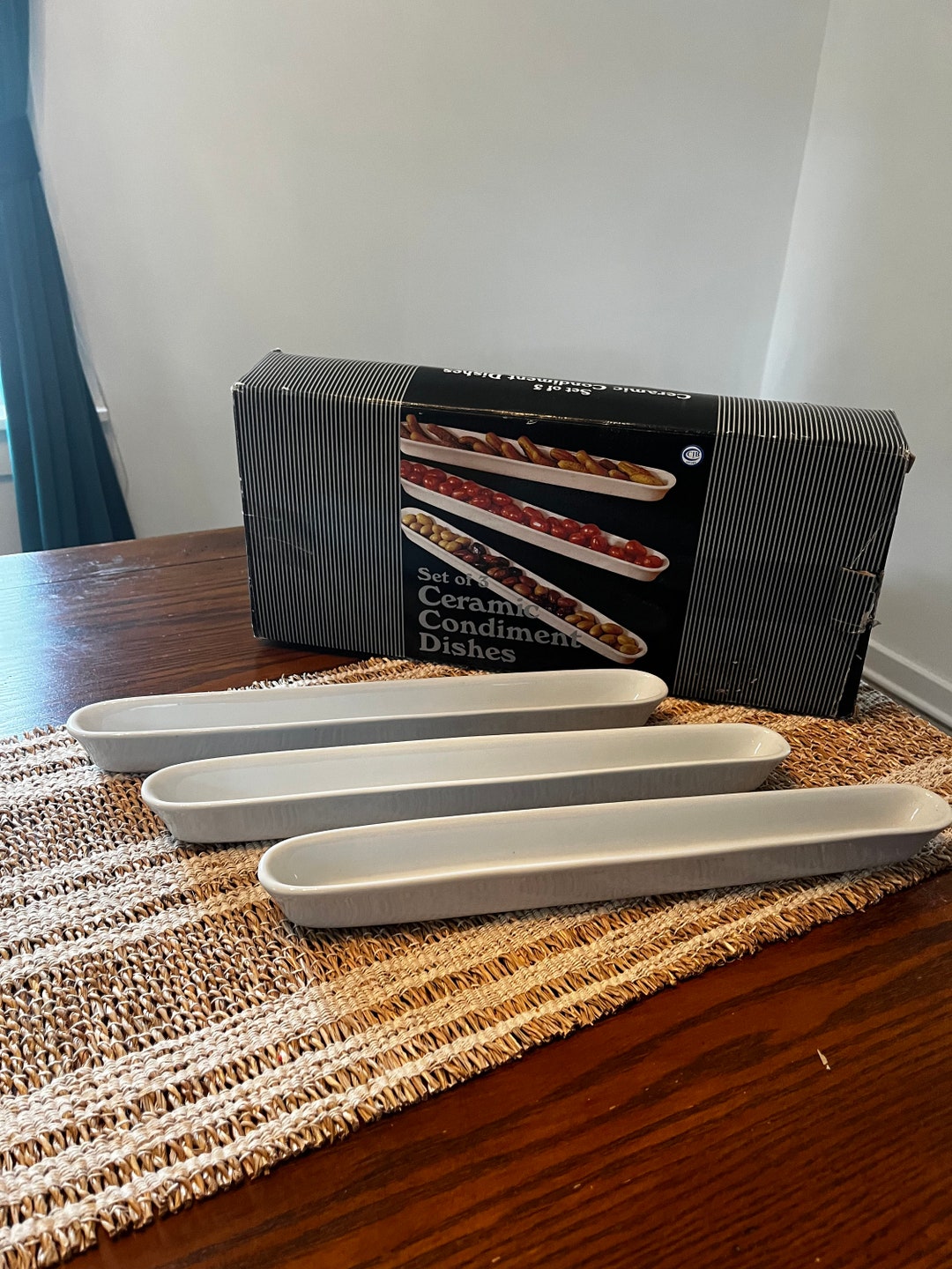 Vintage White Long Condiment Serving Dishes Vintage White Etsy