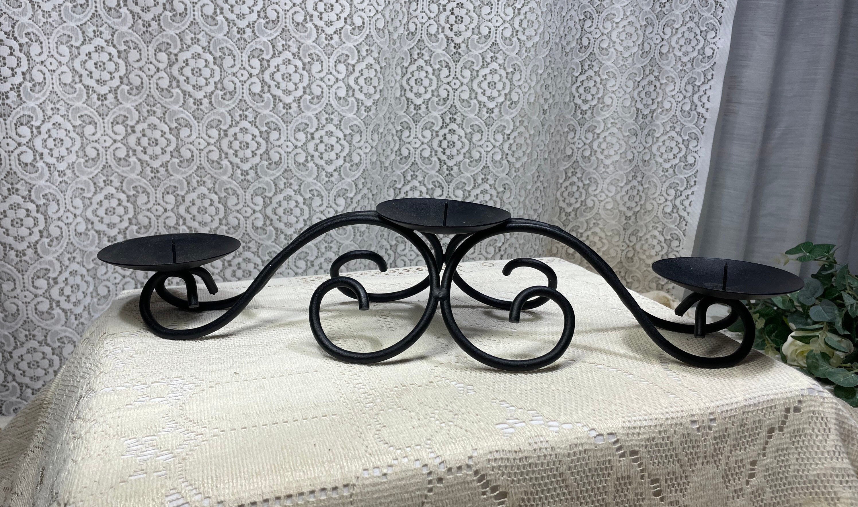 Vintage Black Metal Candelabra Fireplace Insert Vintage Etsy