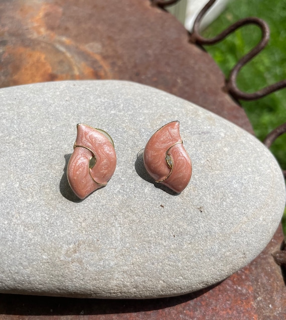 Vintage 1980s Pink And Gold Earrings, 1970s Jewel… - image 2
