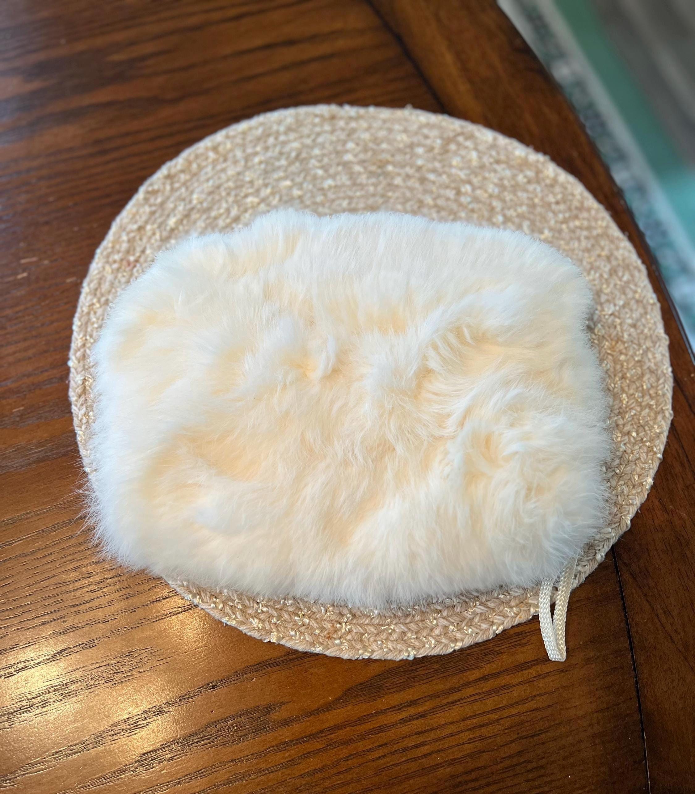 Vintage White Rabbit Fur Hand Muff, Rabbit Fur Muff, White Hand Muffs, Hand Watmers, Vintage Rabbit Muff, Vintage Muffs, Muffs, Winter Muffs