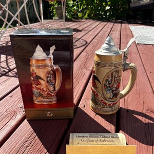 Vintage M Series Budweiser Stein, Budweiser Steins, Steins, Vintage Budweiser, Budweiser, M Series Budweiser Steins.