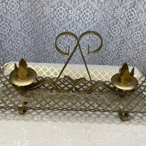 Vintage Ornate Gold Candlestick Holder , Vintage Ornate Candle Holder, Gold Candlesticks Holder. Gold Centerpieces.