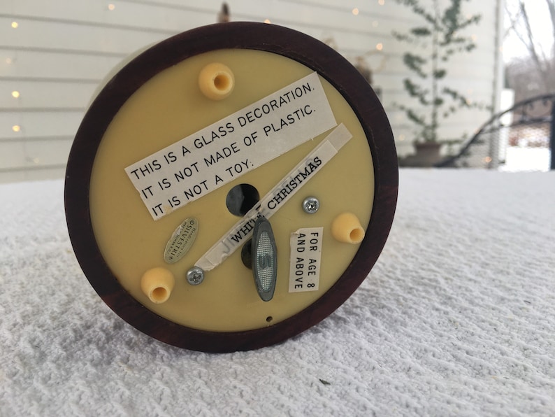 Vintage Christmas Musical Cat Snow Globe White Christmas Etsy