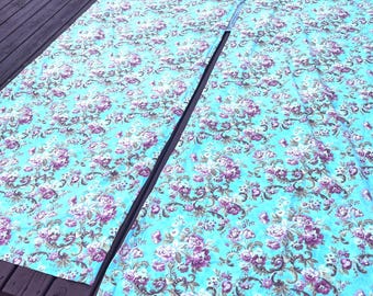 Vintage Blue Floral Curtains, Vintage Kitchen, Vintage Floral Curtains, Shabby Chic Curtains, Vintage Curtains, Floral Curtains, Curtains.