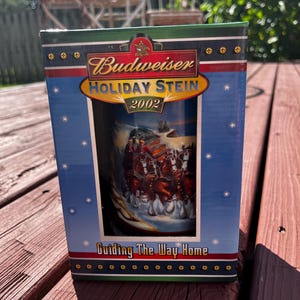 Vintage 2002 Budweiser Christmas Stein, Budweiser Steins, Budweiser Christmas Steins, Vintage Budweiser, Budweiser, Vintage Christmas, Stein