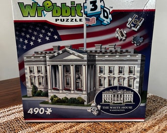 Vintage 3D Wrebbit White House Jigsaw Puzzle, Difficult Puzzle, 3D Puzzle, Vintage Puzzle, Wrebbit 3D Puzzle, White House Puzzles,
