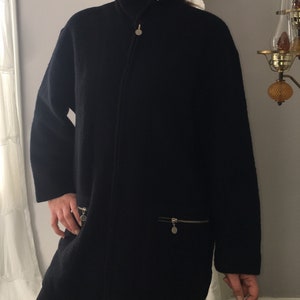 Vintage Womens Wool Black Jacket By Bernardo Size Medium, Vintage Women’s Wool Coats, Vintage Size Medium Wool Coats, Vintage Bernardo Coat.