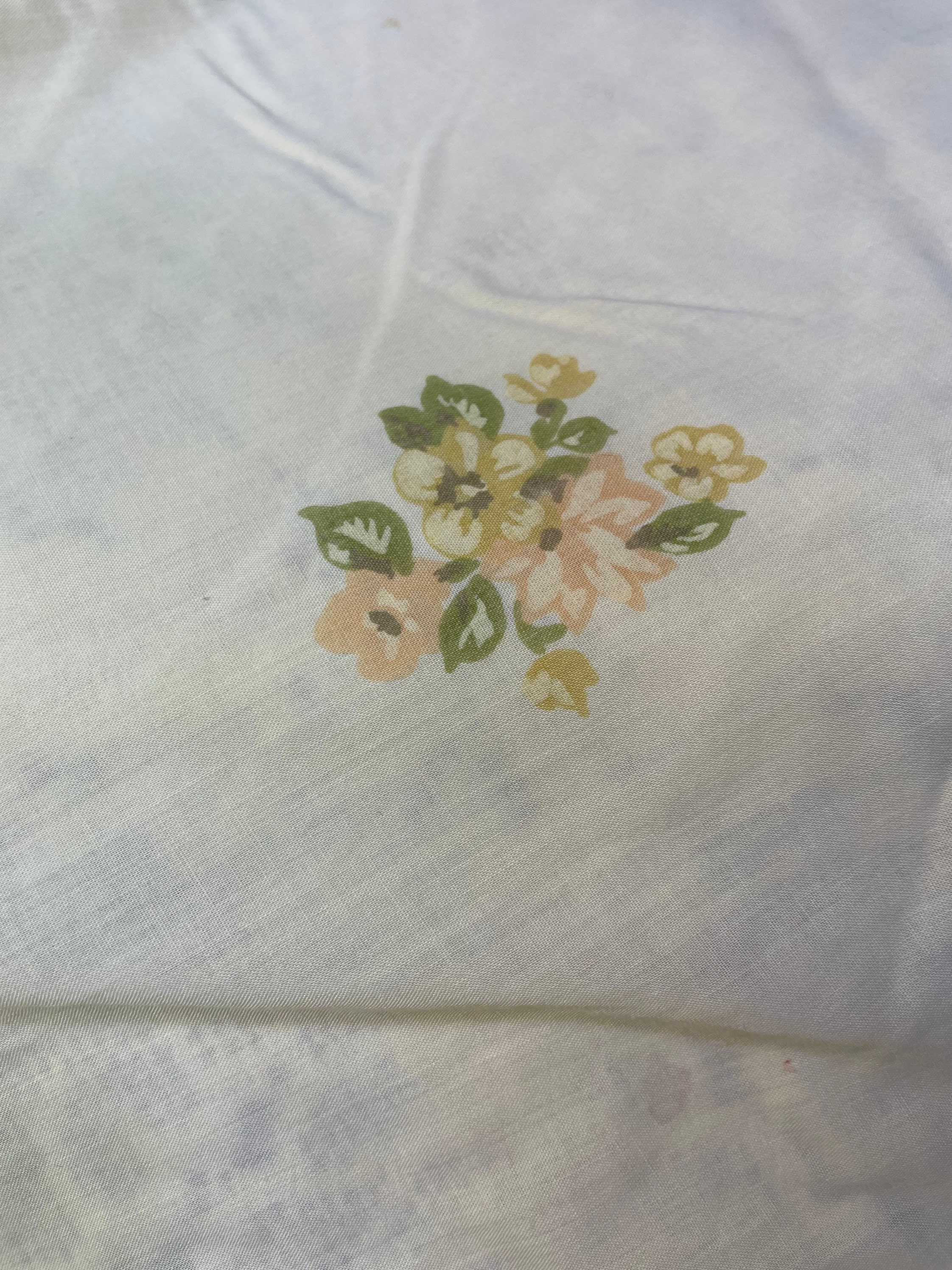 Vintage Full Fitted Yellow Floral Sheet Vintage Full Bed Etsy