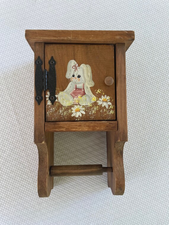 Vintage Wood Bunny Toilet Paper Holder Vintage Toilet Paper Etsy