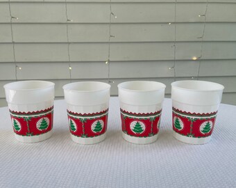 Vintage Christmas Plastic Drinking Cups, Childrens Christmas Cups, Vintage Kids Christmas Cups, Christmas Cups,