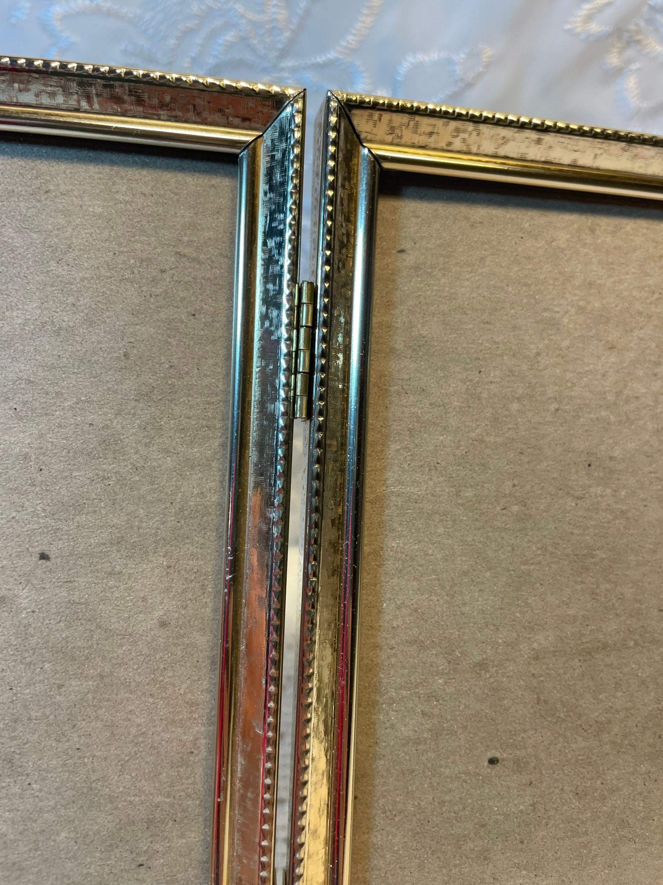 Vintage 5x7 Gold Metal Triple Picture Frame vintage Picture Etsy