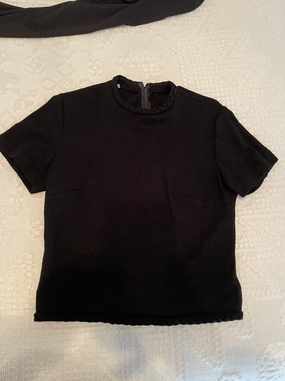 Vintage Womens Medium Wool Black Top, Womens Mediu