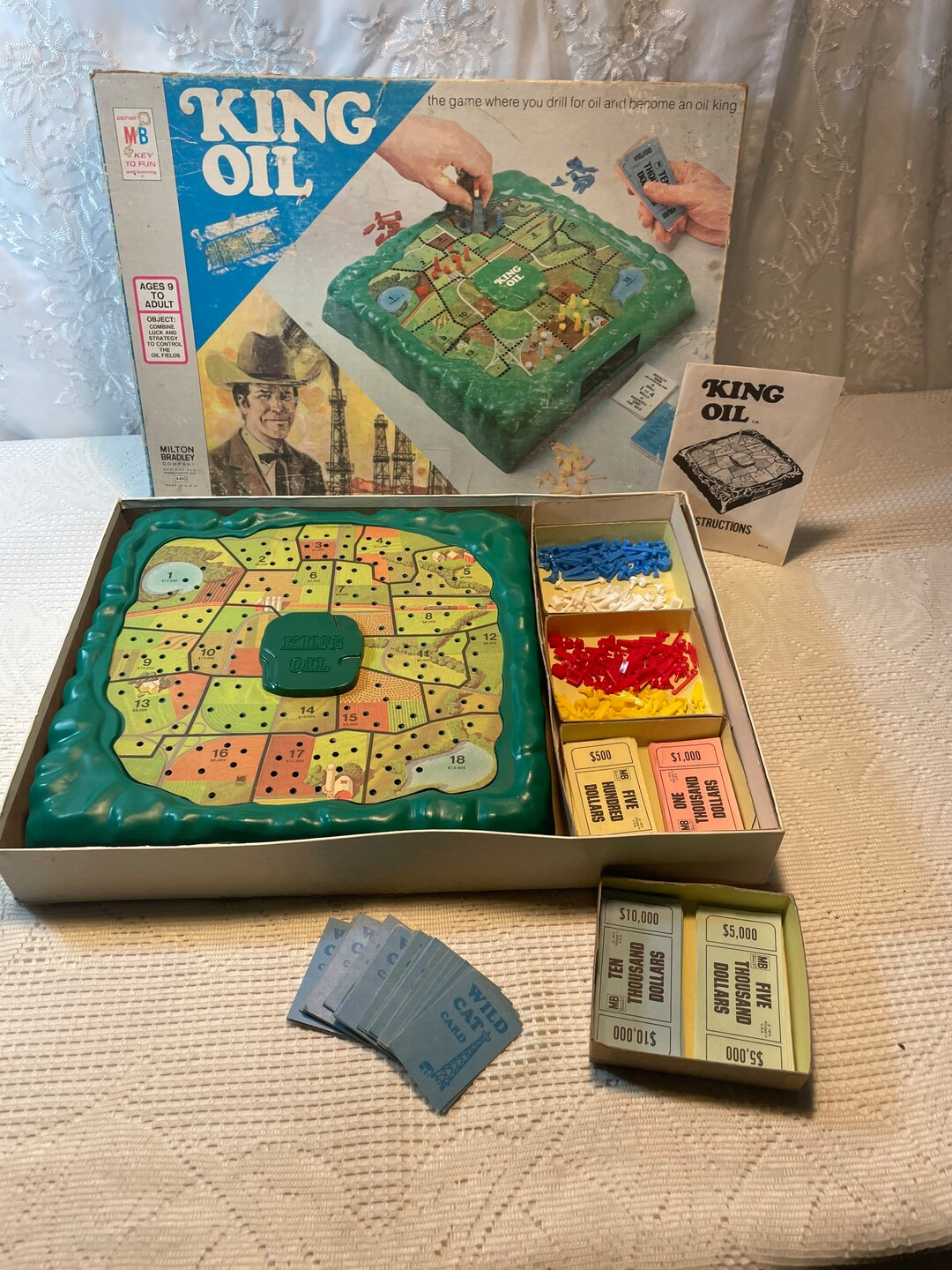 Vintage King Oil Milton Bradley Game, King Oil Game, Vintage King Oil