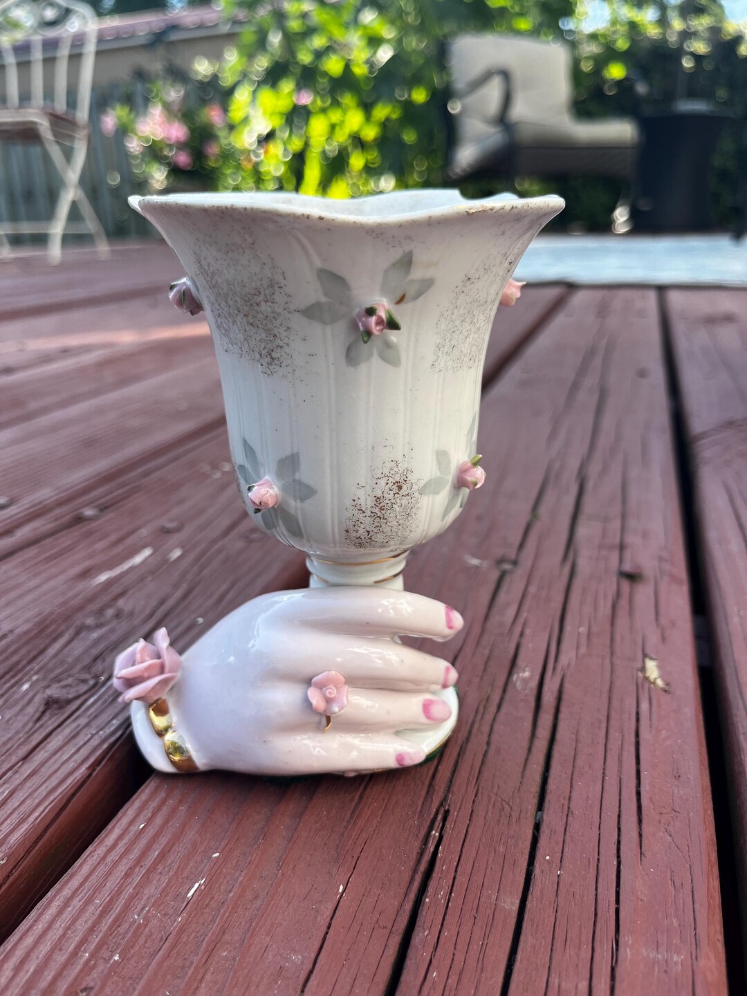 Vintage Hands Floral Mini Vase, Vintage Hands Vase, Hands Vase, Vintage Mini Vases, Shabby Chic, Elegant Vases, Mini Vases, Pink Vase