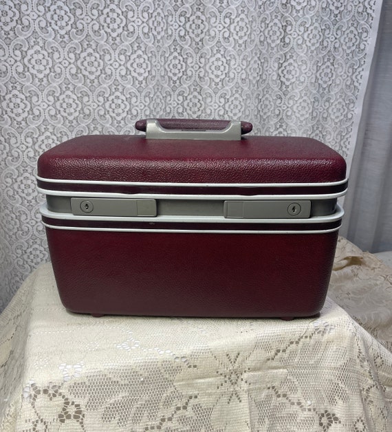 Vintage Red Train Case Cosmetics Case Vintage Train Case Etsy