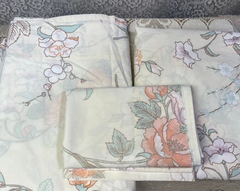 Vintage Twin Floral Sheet Set, Twin Sheets, Vintage Twin Sheets, Vintage Twin Flat Sheets, Vintage Sheets. twin Sheet Sets.