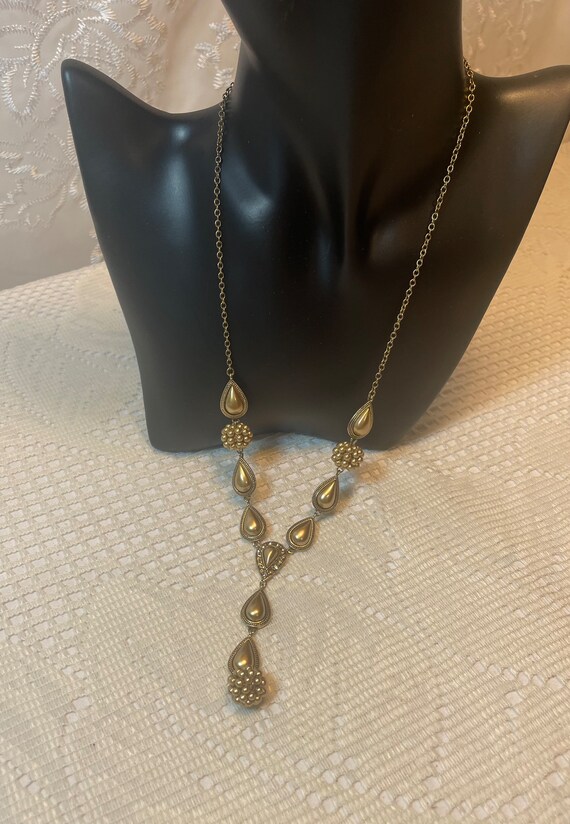 Vintage Gold Dangle Necklace, Vintage Gold Rope Ne