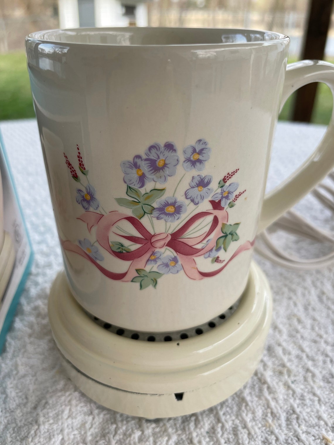 Vintage Ceramic Floral Mug Warmer Vintage Mug Warmer Coffee Etsy